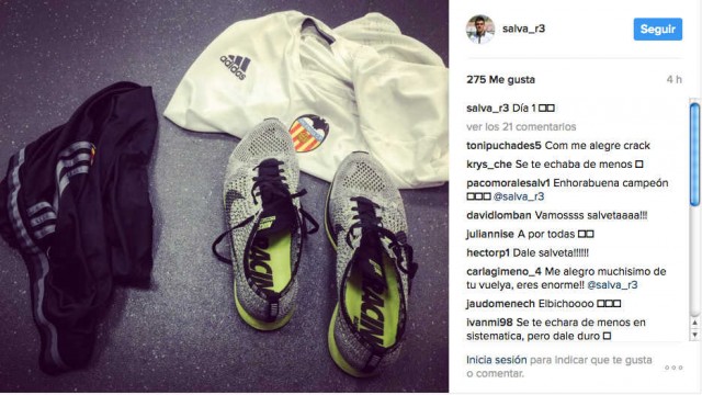 Salva Ruiz vuelve a entrenar
