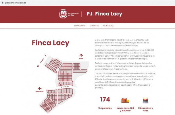 Elda habilita tres páginas web para mejorar la visibilidad de sus tres polígonos industriales