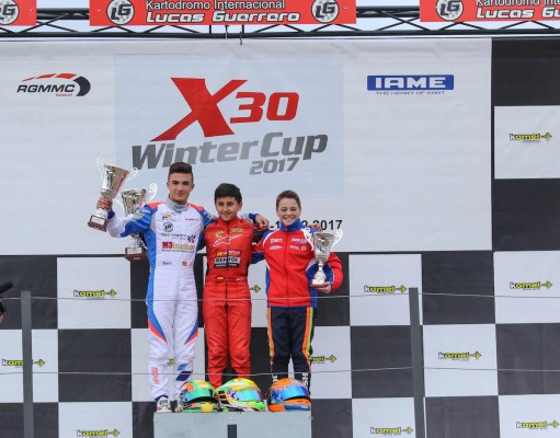 Rubén Moya le da su primer podio al Teo Martín Junior Team en la X30 Winter Cup IAME