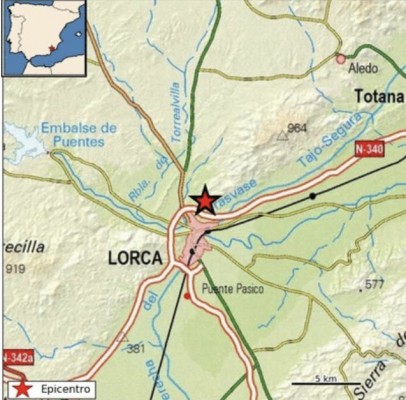 Detectado un terremoto de 2,6 grados e intensidad III en Lorca sin daños personales