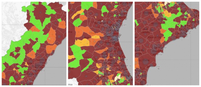 Transmisión al rojo vivo: sólo en tres municipios de los 50 con más contagios baja la incidencia