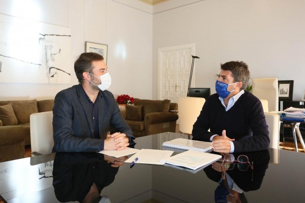 Mazón y Fullana acuerdan las cuentas de la Diputación: 10 millones en infraestructuras sociales 