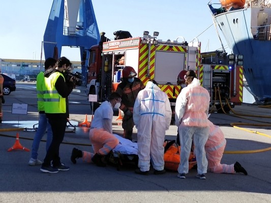 PortCastelló acoge un simulacro de escape de amoníaco