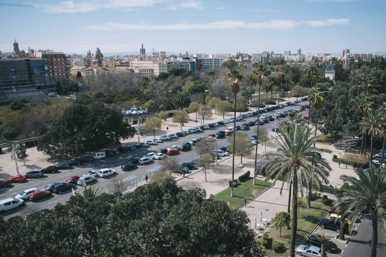   Panorámica del Paseo de la Alameda, con el centro dedicado al tráfico y aparcamiento. Foto: KIKE TABERNER - 