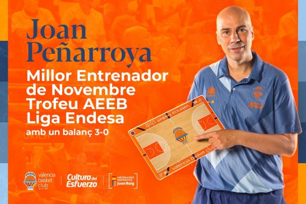 Joan Peñarroya, elegido mejor entrenador del mes de noviembre de la Liga Endesa