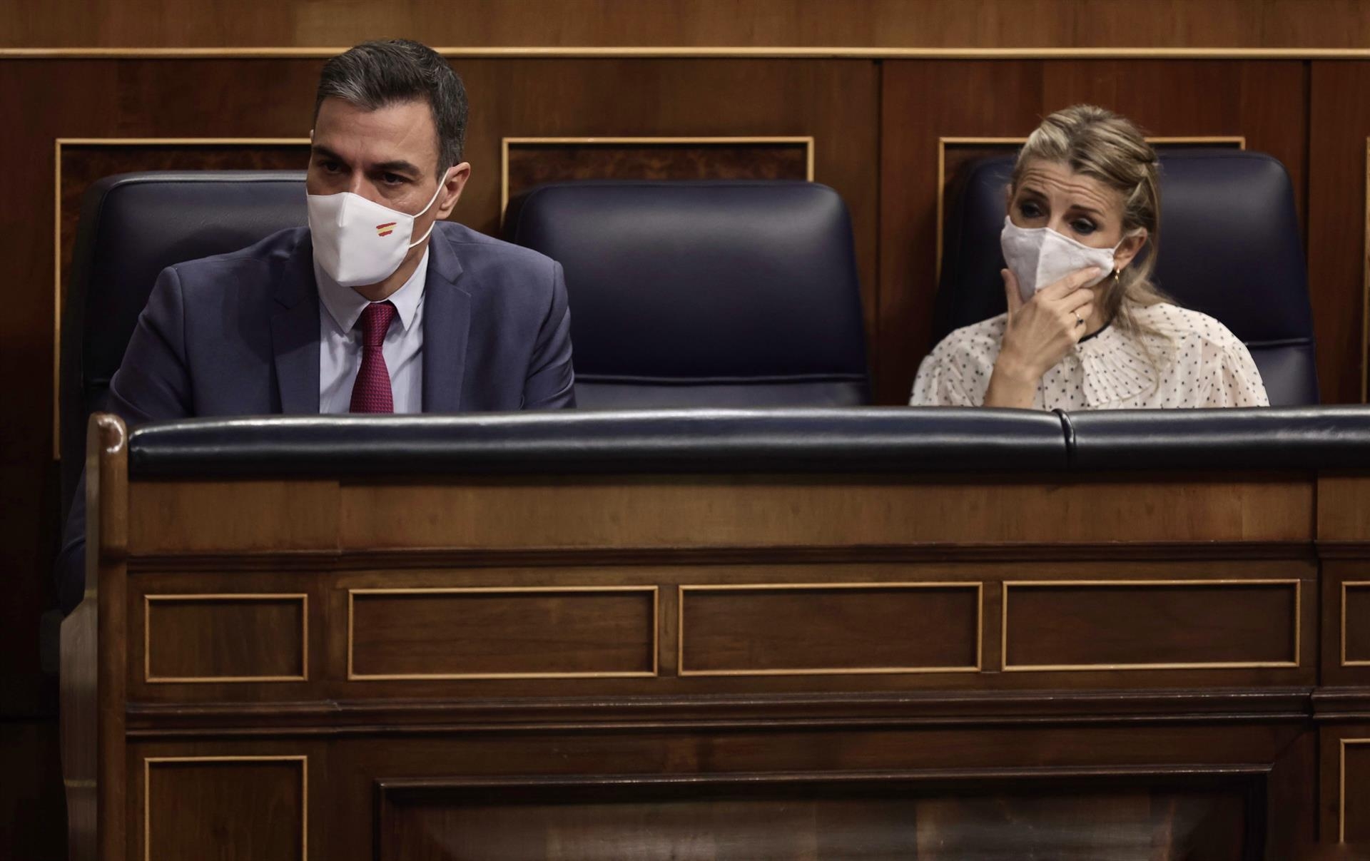 El presidente del Gobierno, Pedro Sánchez, y la vicepresidenta segunda del Gobierno y ministra de Trabajo, Yolanda Díaz - FOTO: Eduardo Parra - Europa Press  - 