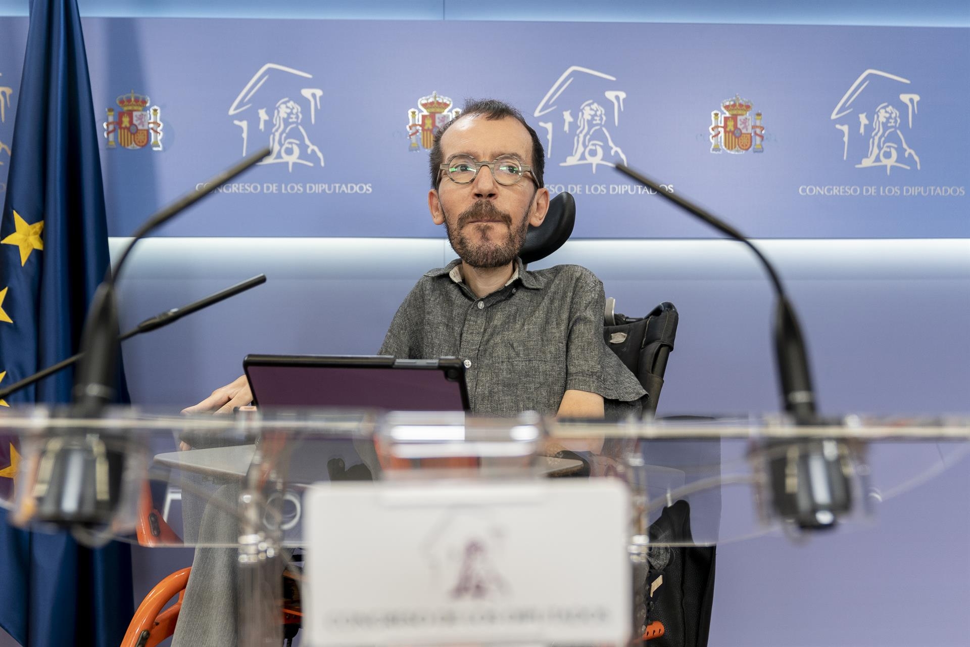 El portavoz de Unidas Podemos, Pablo Echenique. Foto: A. Pérez MECA/EP - 