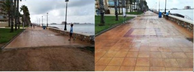 Construcciones Iniesta remodela y pavimenta el paseo marítimo entre Jardín del Mar y el puerto Tomás Maestre  