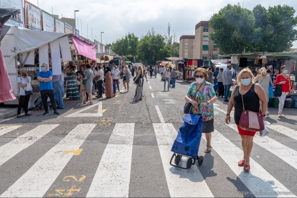 Los puestos de los mercadillos de Cartagena vuelven a sus lugares de siempre