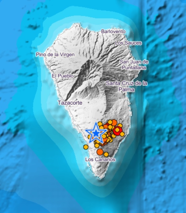 La Palma registra una cuarentena de sismos durante la noche, el mayor de magnitud 4,1