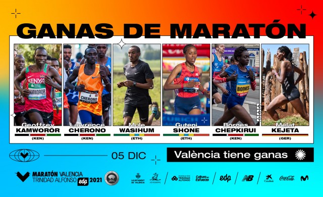 La élite del Maratón Valencia buscará la carrera más rápida del año 2021 en la ciudad del running
