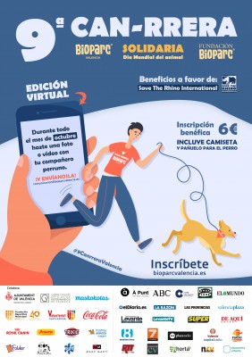 Octubre, el mes para participar en la 9ª Can-rrera solidaria de Bioparc Valencia que será virtual
