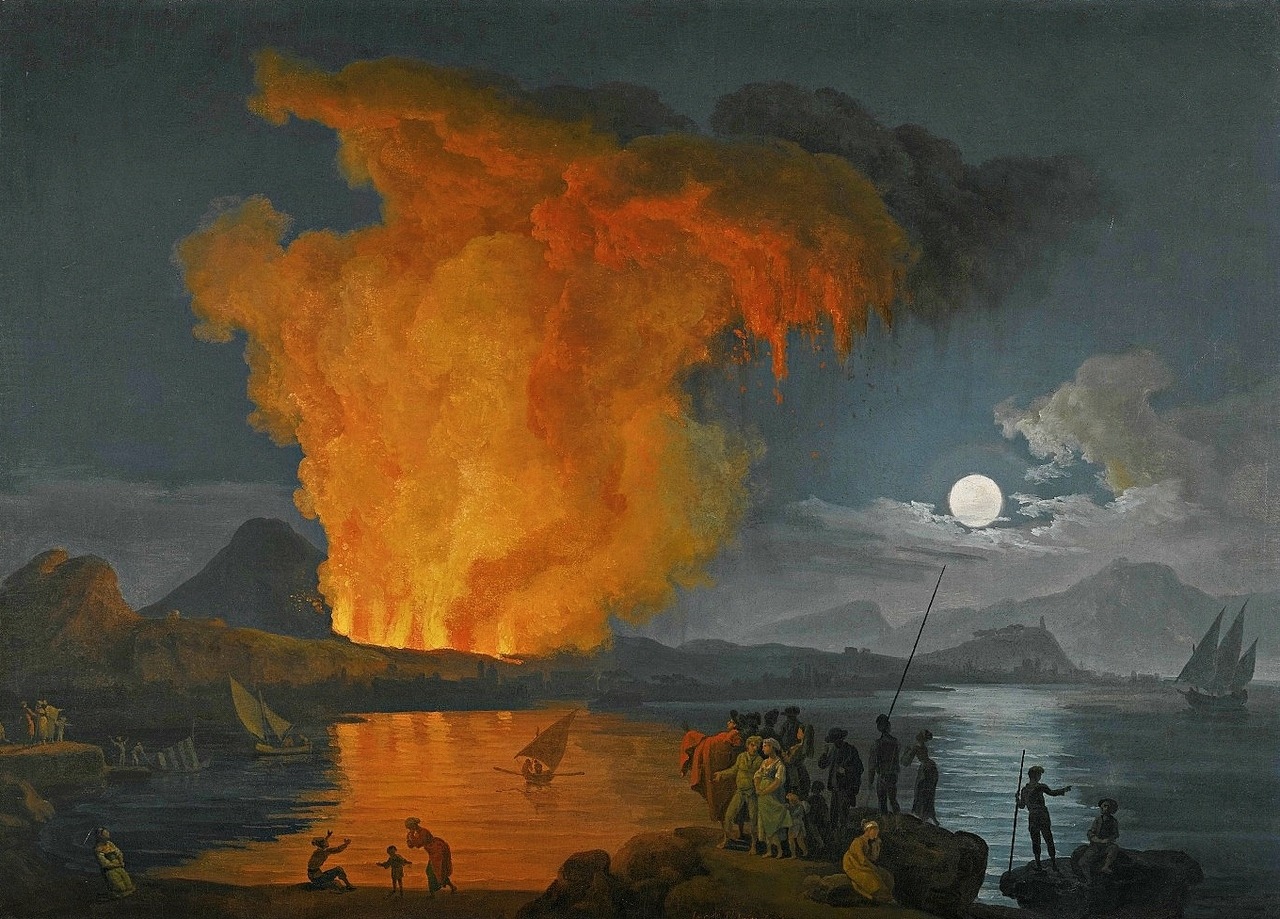  Erupción de un volcán, obra del siglo XVIII de escuela francesa - 