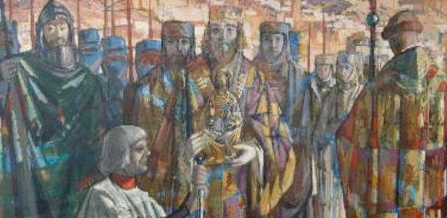 El mural de Muñoz Barberán sobre la conquista de Lorca por Alfonso X se expondrá restaurado en noviembre