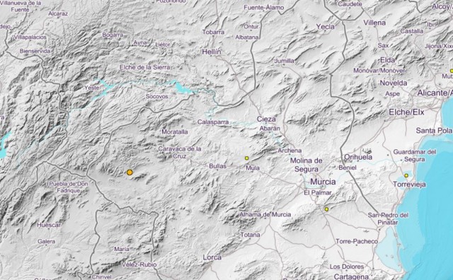 Un terremoto de magnitud 2,6 sacude Caravaca de la Cruz