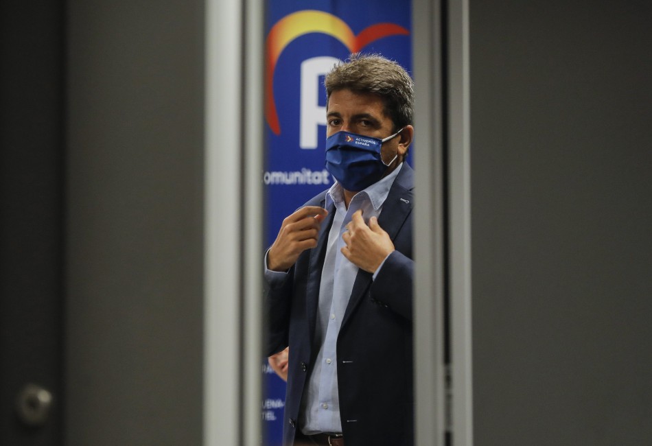 El presidente del PPCV, Carlos Mazón, este miércoles en la sede del partido. Foto: EP/ROBER SOLSONA - 