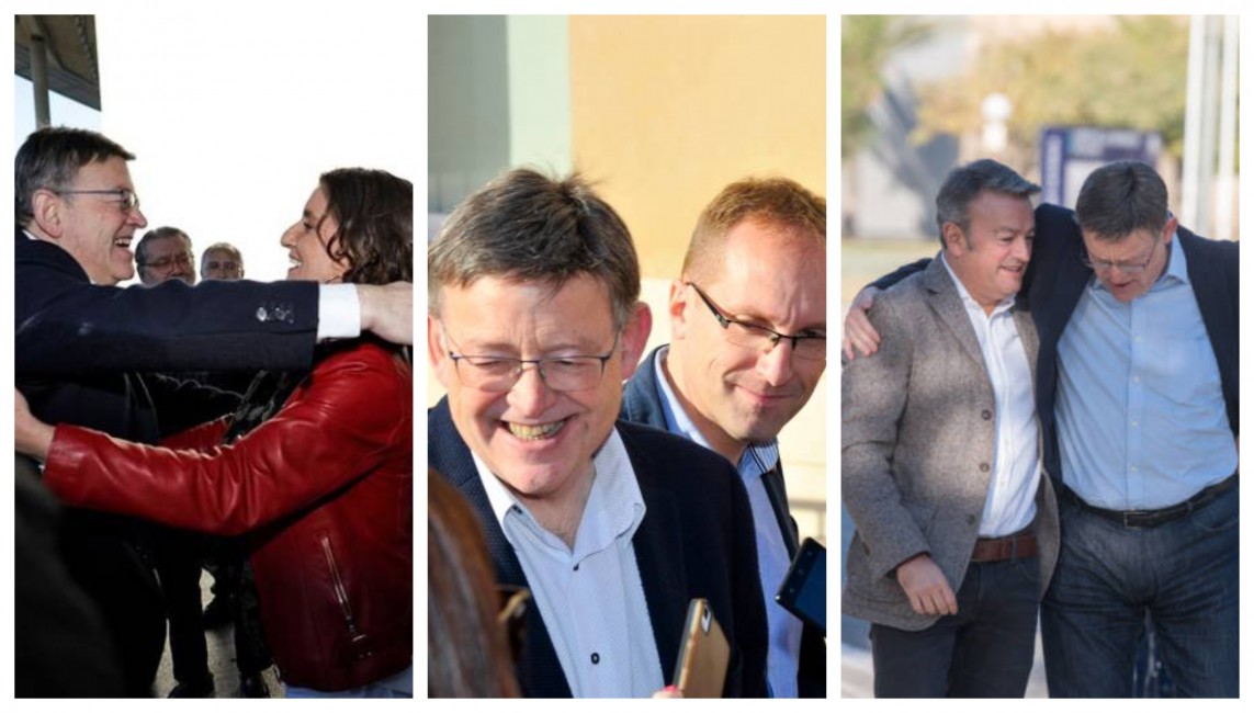 Puig, junto a los tres líderes provinciales actuales: Caballero, Blanch y Chulvi. Foto: VP - 