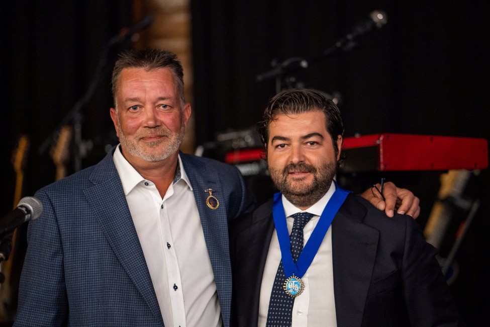 El ex presidente saliente, Kimmo Lehto, junto al nuevo presidente de la European Tugowners Association, Vicente Boluda Ceballos, en el acto de su nombramiento,   - 