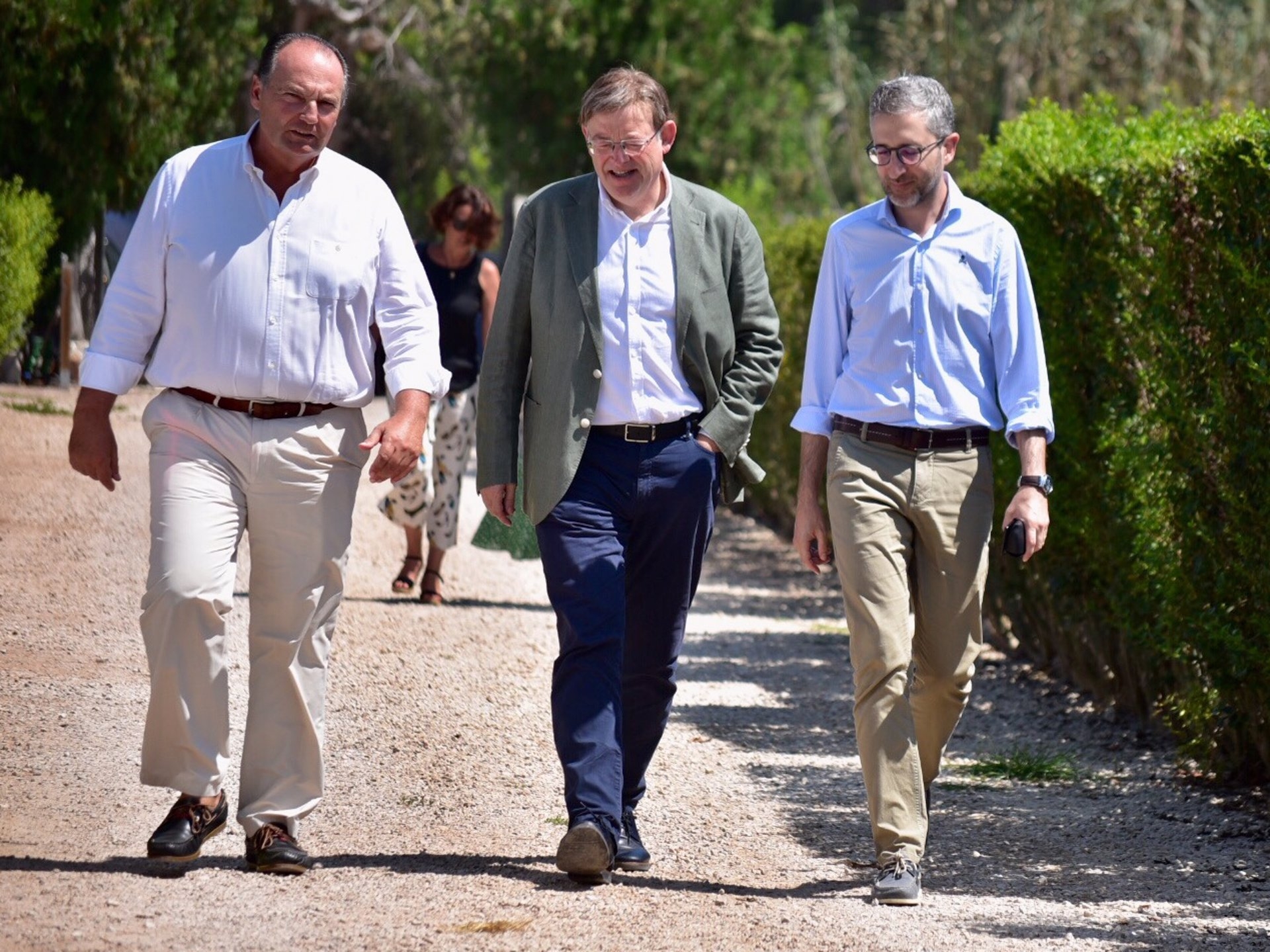 José Vicente Morata, Ximo Puig y Arcadi España en el encuentro de 2019. Foto: JORGE GIL/EP - 