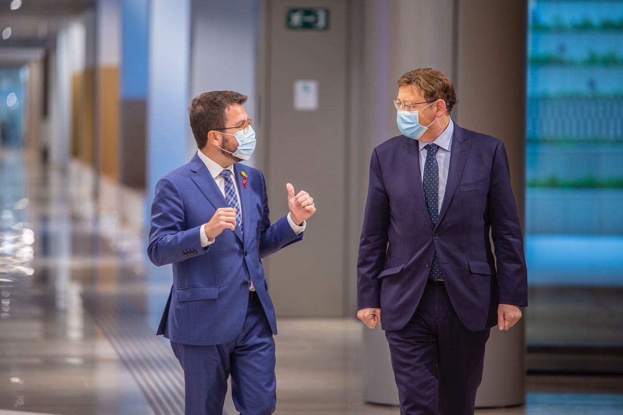 Puig recibirá este miércoles en València al presidente de Cataluña, Pere Aragonés