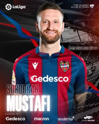 El Levante hace oficial la incorporación de Mustafi hasta 2023