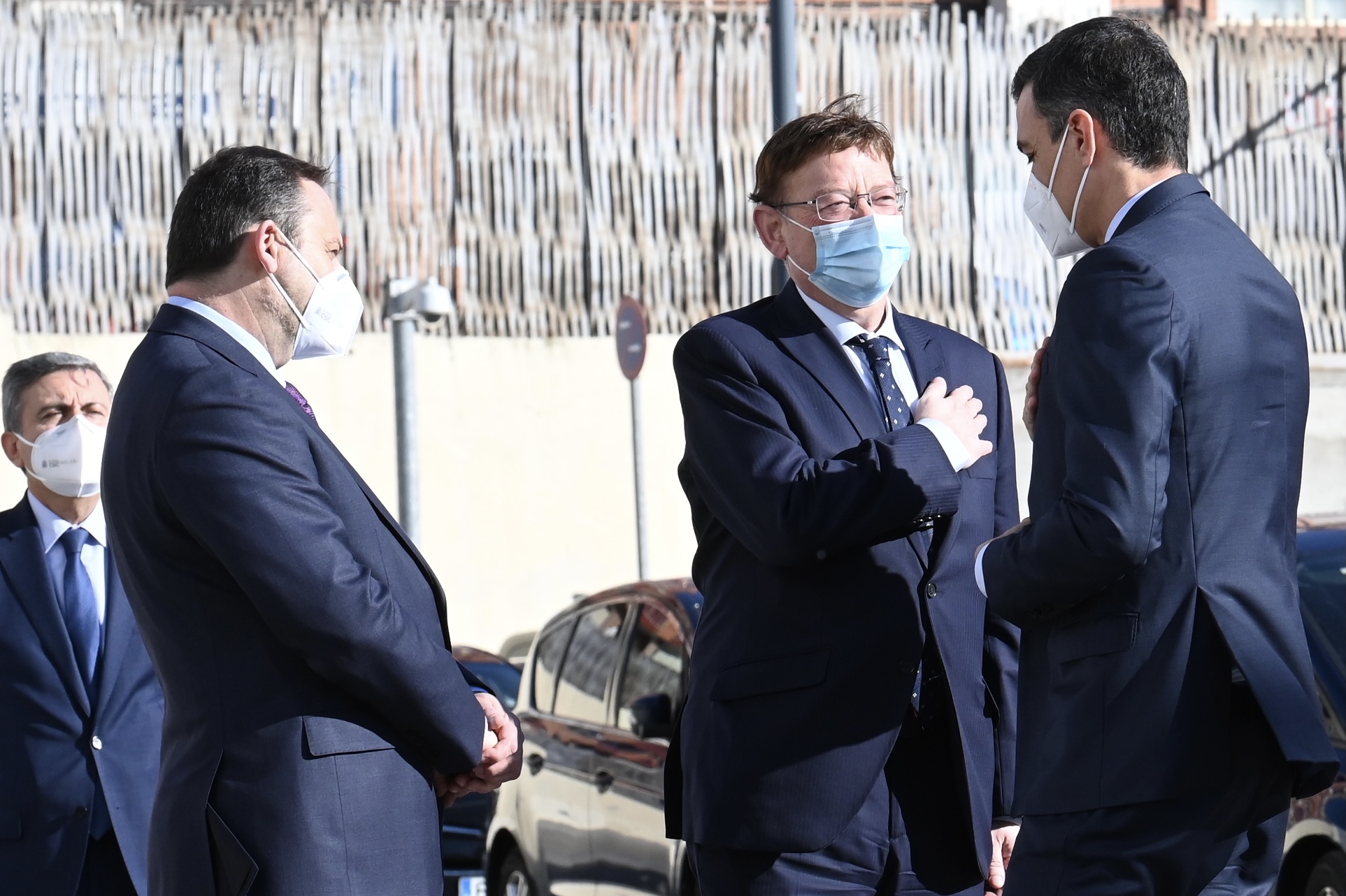 Ábalos, Puig y Sánchez, juntos en un acto institucional. Foto: VP - 