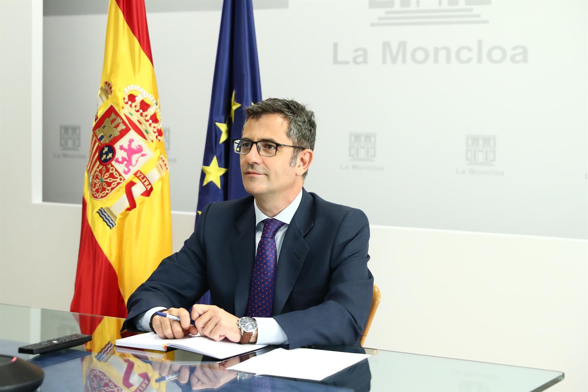 El ministro de la Presidencia, Relaciones con las Cortes y Memoria Democrática, Félix Bolaños. FOTO: Pool Moncloa / Fernando Calvo - 