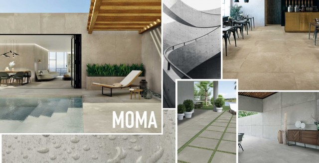 Grespania presenta su serie de cemento porcelánico Moma pensada para unificar espacios