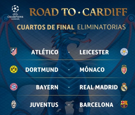 Bayern - Real Madrid y Juventus - FC Barcelona, platos fuertes en cuartos