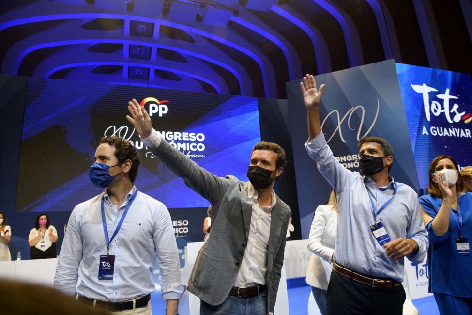 Pablo Casado, Carlos Mazón, Teodoro García Egea y María José Catalá. Foto: KIKE TABERNER - 