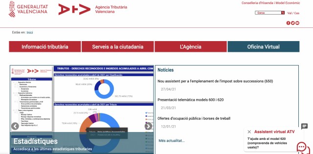 La Agència Tributària Valenciana lanza su nueva web para facilitar asistencia al contribuyente
