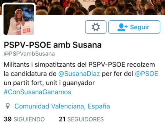 El aparato del PSPV moviliza a sus altos cargos para que apoyen a Susana Díaz en redes