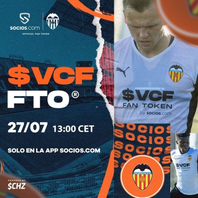 El Valencia CF y Socios.com ponen a la venta sus $VCF Fan Tokens