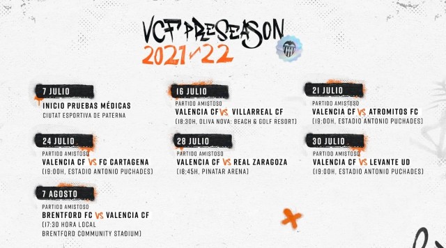 El Valencia CF jugará el 7 de agosto ante el Brentford FC 