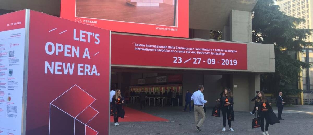 Acceso Norte a BolognaFiere durante la pasada edición de Cersaie, en 2019. - 