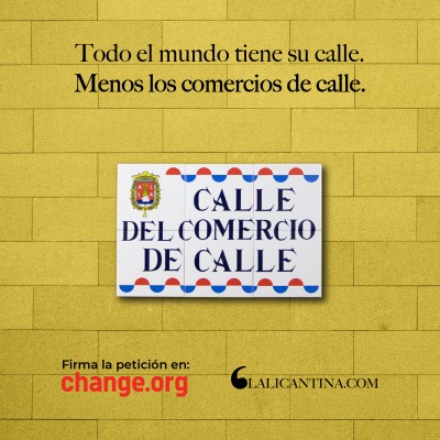 El 'marketplace' l'Alicantina promueve la dedicatoria de una calle al comercio local