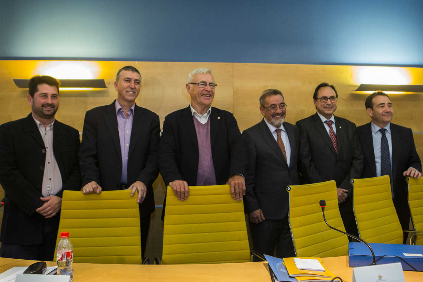 Natxo Costa, Rafael Climent, Joan Ribó, José Vicente González, Vicent Soler y Manuel Illueca. Foto: EVA MÁÑEZ - 