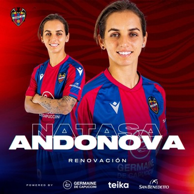 Andonova renueva por una temporada más otra opcional con el Levante
