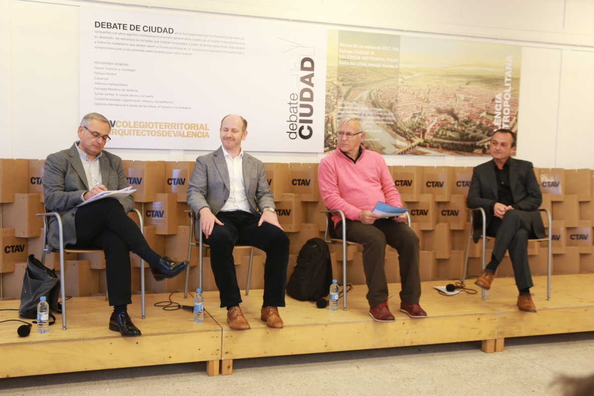 Josep Vicent Boira; Eduard Navarro; Joan Ribó y Javier Domínguez Rodrigo, este martes. - 