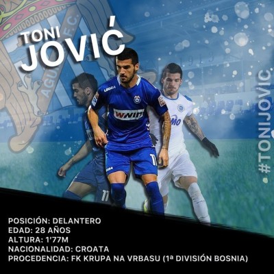 El Águilas FC ficha al delantero croata Toni Jovic, quien llega desde el FK Krupa bosnio