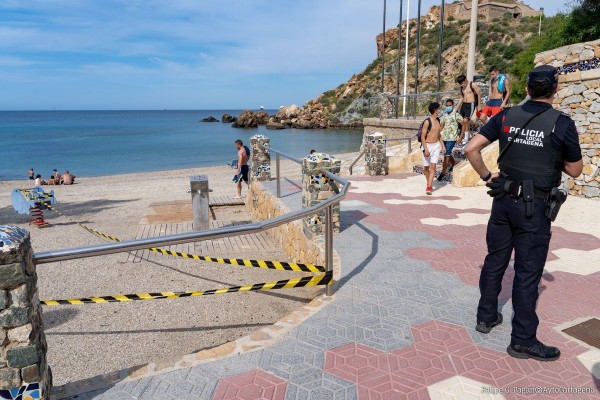 Refuerzo policial en las playas de Cartagena este fin de semana con hasta 26 policías más