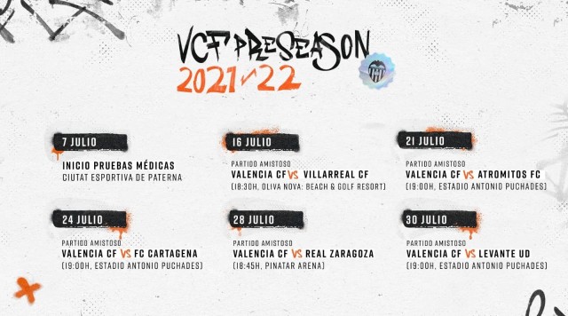 El Valencia tendrá otra concentración de pretemporada y un amistoso con el Zaragoza