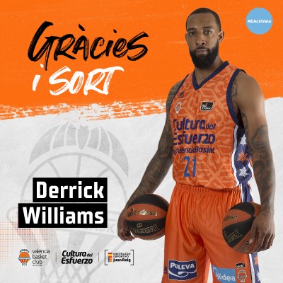 El Valencia Basket anuncia la salida de Williams al no ampliarle el contrato