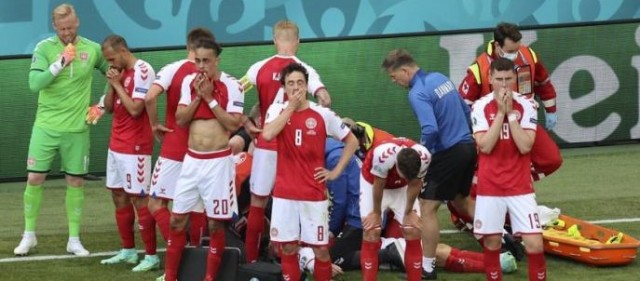 El mundo entero temió durante unos minutos por la vida de Eriksen