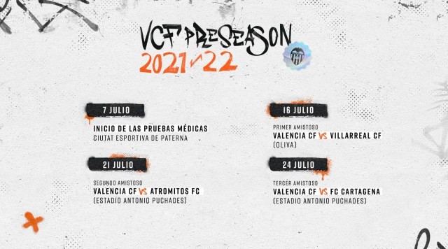 El Valencia abrirá su calendario de pretemporada enfrentándose el Villarreal en Oliva
