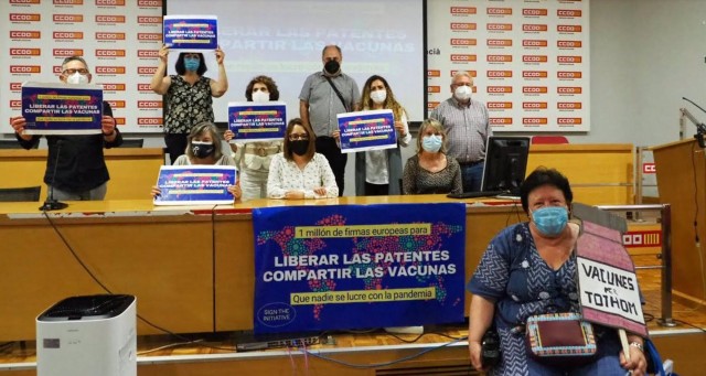 La campaña 'Vacunas para tod@s' convoca un acto en València para exigir la liberación de patentes