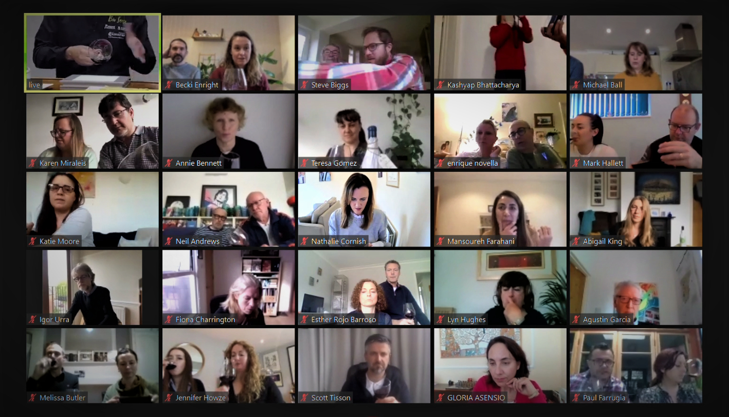  Momento de la cata virtual Bio Sense con referente turísticos de Reino Unido - 