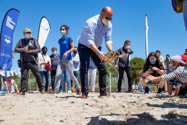 Teulada-Moraira celebra el Día Mundial de la Biodiversidad con el retorno de una tortuga al mar 