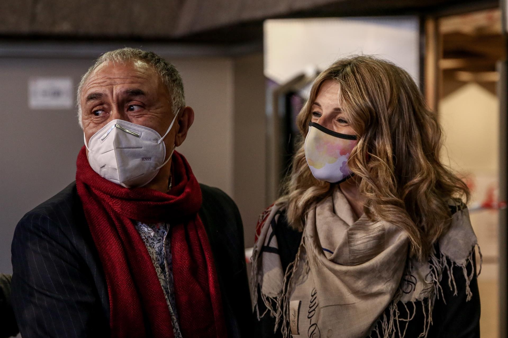 Pepe Álvarez y Yolanda Díaz. Foto: RICARDO RUBIO/EP - 