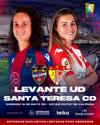 
El Ciutat de València acogerá el Levante-Santa Teresa con 4.000 aficionados
